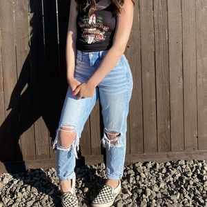 American Eagle Ripped Mom Jeans